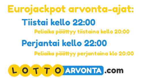 Eurojackpot arvonta-aika  - Milloin seuraava arvonta on?